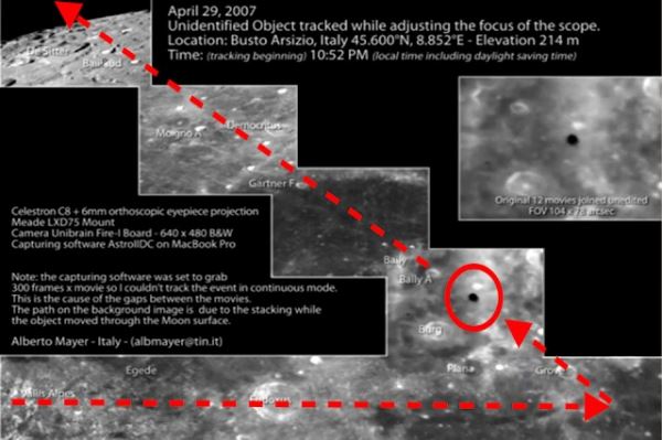 НЛО над Луной случайно заметил итальянский астроном (ВИДЕО)